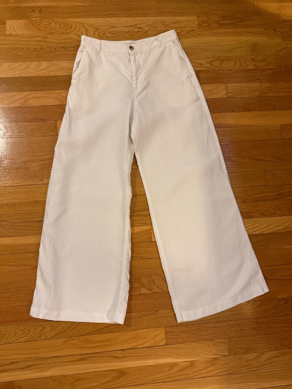 Madewell Zoe Wide Leg Linen Pants White